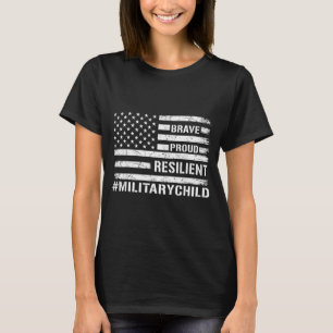 Tapfere stolze widerstandsfähige Militär-Kinder Mi T-Shirt
