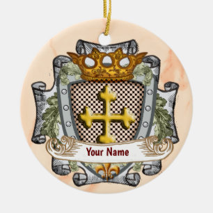 Tapferer Familienwappen Nachname Keramik Ornament