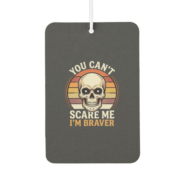 Tapferer Halloween-Schädel Retro-Horror-Design_1 Autolufterfrischer (Vorderseite)