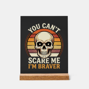 Tapferer Halloween-Totenkopf Retro-Horror-Design_1 Acrylschild