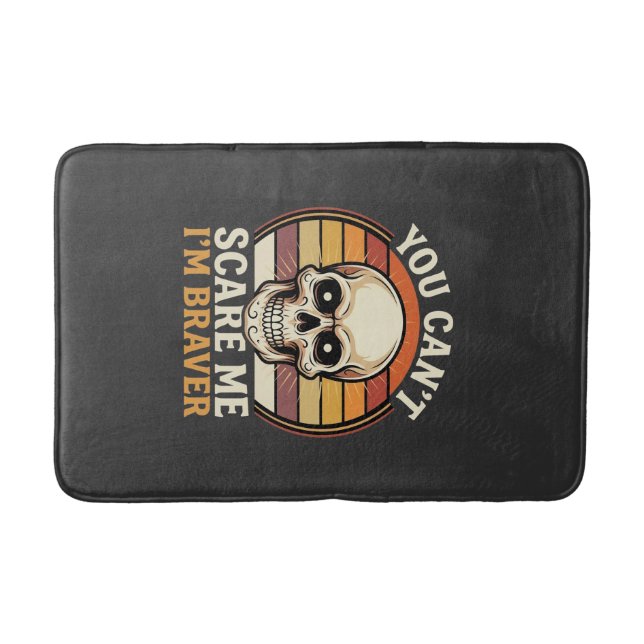 Tapferer Halloween-Totenkopf Retro-Horror-Design_1 Badematte (Vorderseite)
