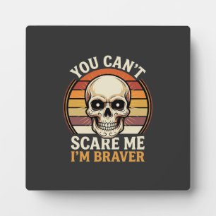 Tapferer Halloween-Totenkopf Retro-Horror-Design_1 Fotoplatte