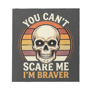 Tapferer Halloween-Totenkopf Retro-Horror-Design_1 Notizblock