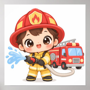 Tapferer Kleiner Feuerwehrmann Poster