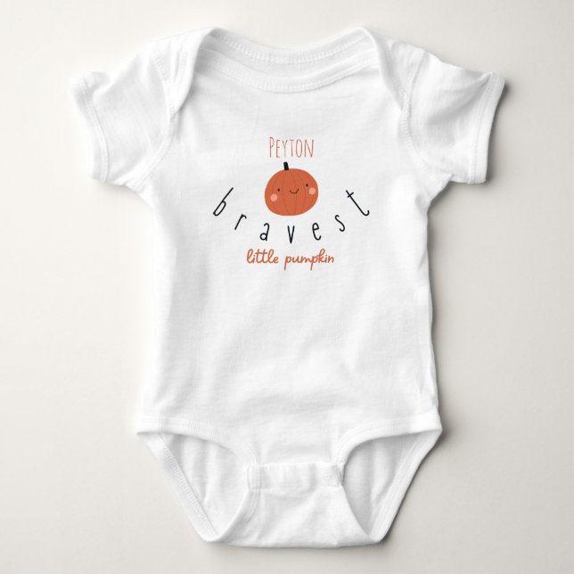 tapferer kleiner Kürbis Custom Baby Bodysuit Strampler (Vorderseite)