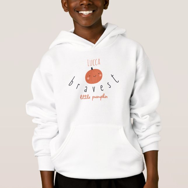tapferer kleiner Kürbis Custom Kids Pullover Hoodi (Vorderseite)