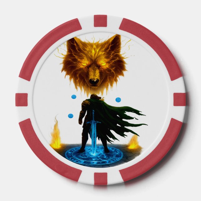 Tapferer Ritter Kampfbereit Pokerchips (Vorderseite)