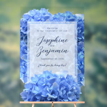 Tapferes Blaues Hochzeits-Willkommens-Blumen-Schil