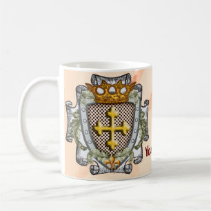 Tapferes Familienwappen Nachname Kaffeetasse