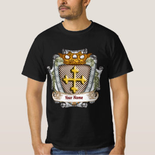 Tapferes Familienwappen Nachname T-Shirt