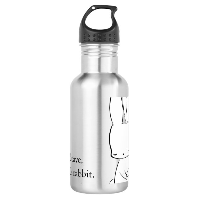 Tapferes Kaninchen Edelstahlflasche (Vorderseite)