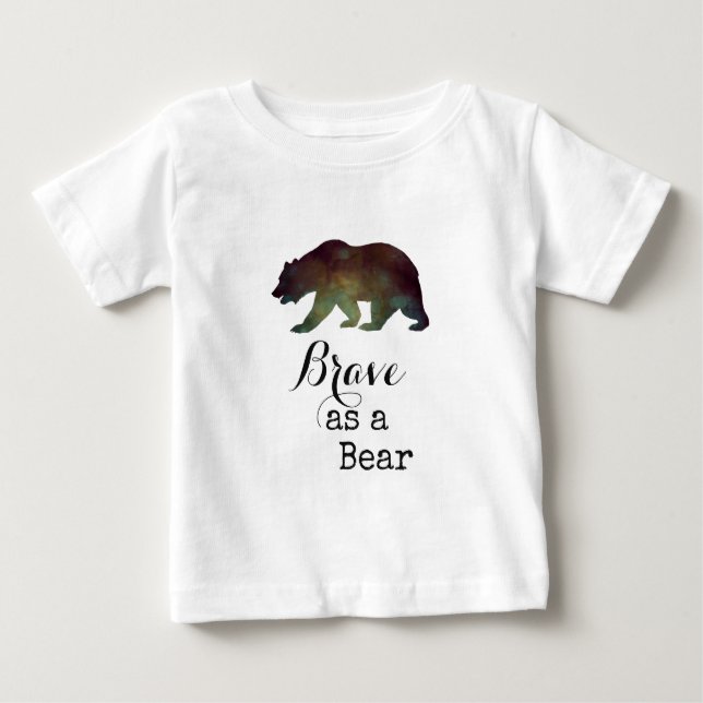 Tapferkeit als Bärenfarben-Typografie Baby T-shirt (Vorderseite)