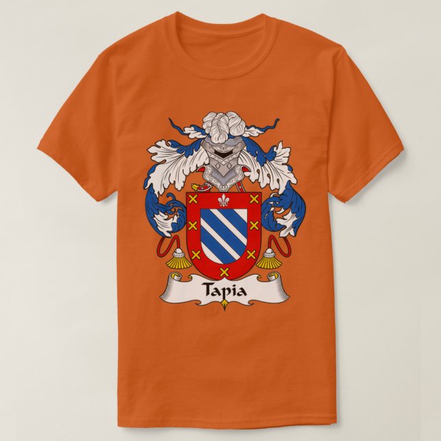 Tapia Coat of Arms Familienwappen T-Shirt (Design vorne)