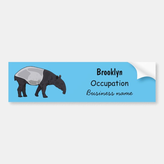 Tapir-Cartoon-Abbildung Autoaufkleber (Vorne)