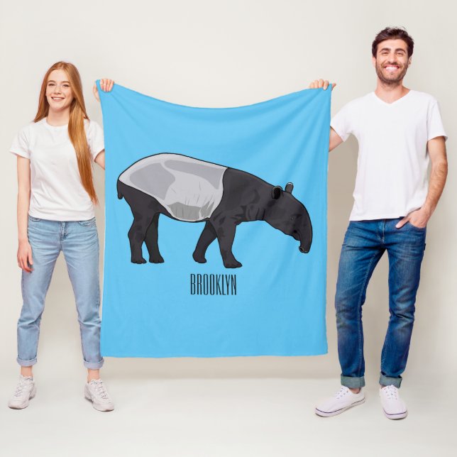 Tapir-Cartoon-Abbildung Fleecedecke (Beispiel)