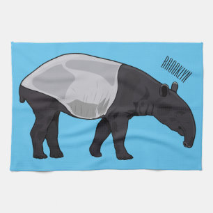 Tapir-Cartoon-Abbildung Geschirrtuch