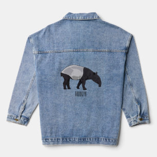 Tapir-Cartoon-Abbildung Jeansjacke