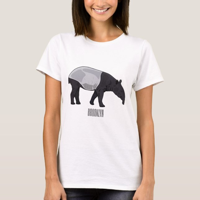 Tapir-Cartoon-Abbildung T-Shirt (Vorderseite)