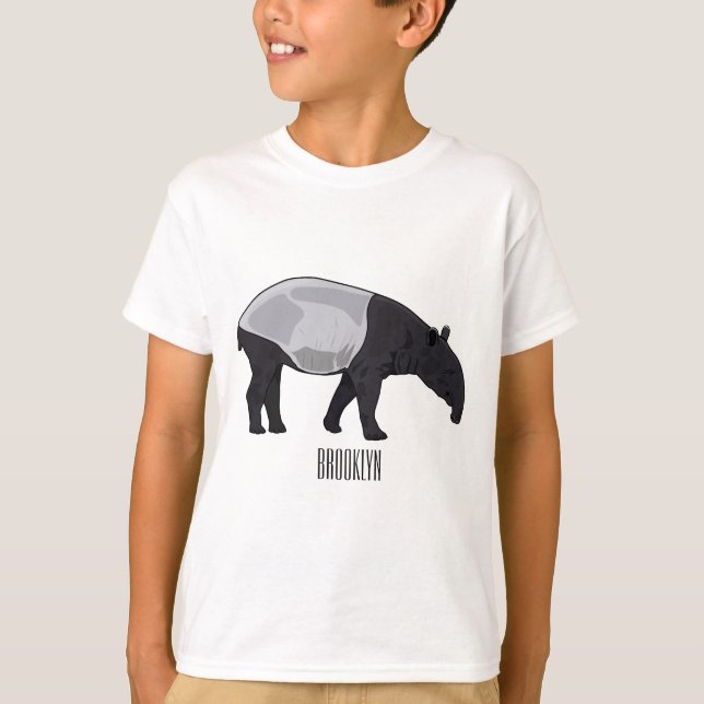 Tapir-Cartoon-Abbildung T-Shirt (Vorderseite)