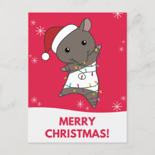 Tapir Christmas Tapire Winter Animals Holiday Post Feiertagspostkarte