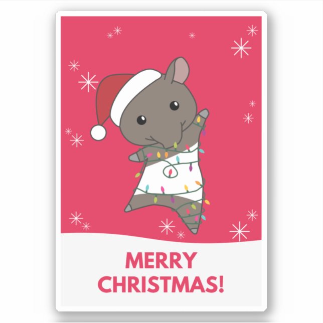 Tapir Christmas Tapire Winter Animals Sticker (Vorderseite)