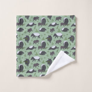Tapir Family Dinner in Green Waschlappen