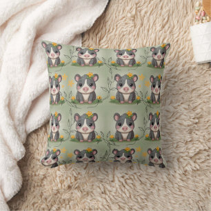 Tapir Gelber Blumenprint  Kissen