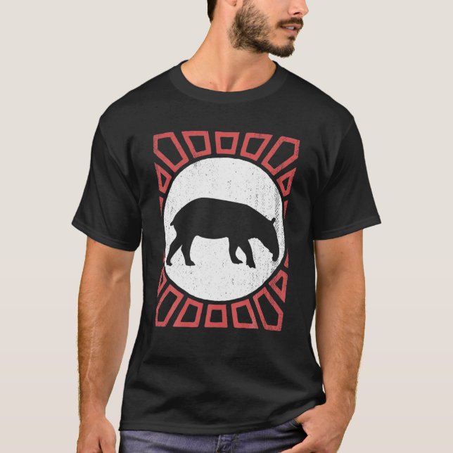 Tapir Lover Vintag Retro Style Animal T-Shirt (Vorderseite)