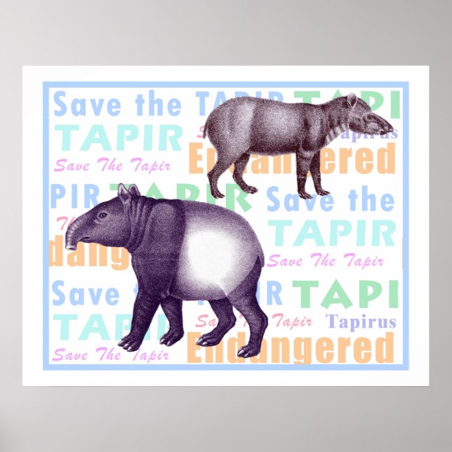 Tapir Poster gerettet - amerikanische und asiatisc (Vorne)