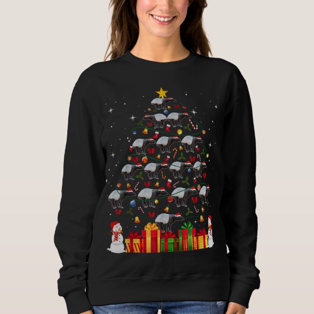 Tapir Weihnachtsbaum Niedlichen Weihnachtsgeschenk Sweatshirt (Vorderseite)
