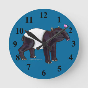 Tapir Will die Wall-Uhr Runde Wanduhr