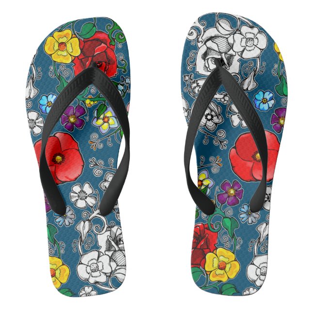 Tapis de fleurs au coquelicot flip flops (Fußbett)