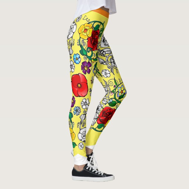 Tapis de fleurs au coquelicot leggings (Rechts)