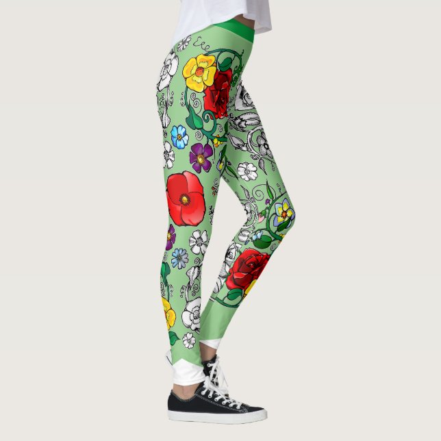 Tapis de fleurs au coquelicot leggings (Rechts)