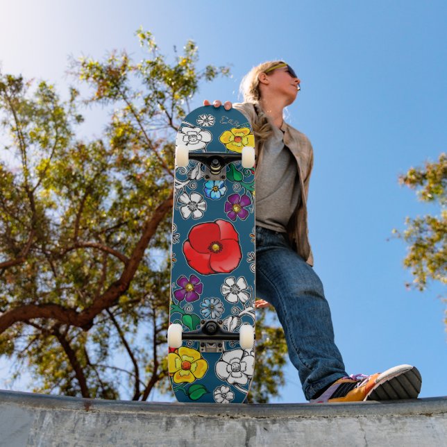 Tapis de fleurs au coquelicot skateboard (Außenbereich 1)