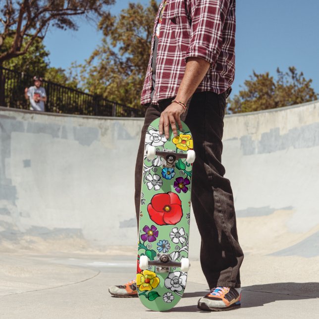 Tapis de fleurs au coquelicot skateboard (Außenbereich 2)