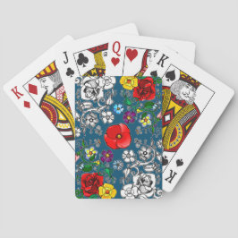 Tapis de fleurs au coquelicot spielkarten