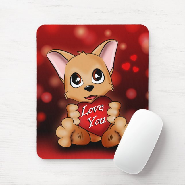 Tapis De Souris Le chiot t'aime Mousepad (Mit Mouse)