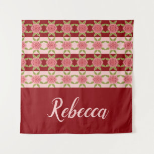 Tapisserie aus Burgund und Rosa Rose Beach Wandteppich
