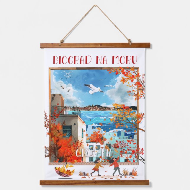 Tapisserie aus Holz - Biograd na Moru 2 Wandteppich Mit Holzrahmen (Vorderseite)