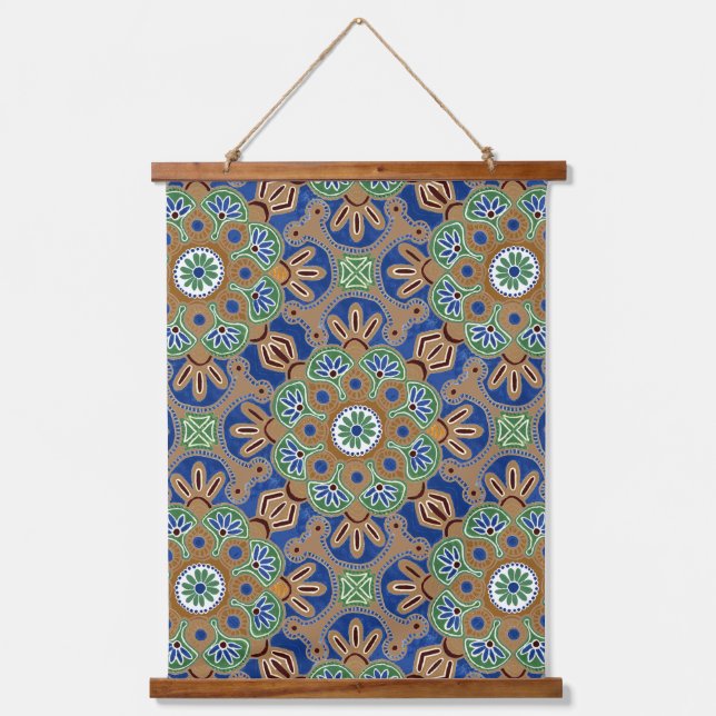 Tapisserie aus Holz mit Deckenwänden und Medallion Wandteppich Mit Holzrahmen (Vorderseite)