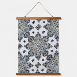 Tapisserie aus Holz mit Deckenwänden und Medallion Wandteppich Mit Holzrahmen