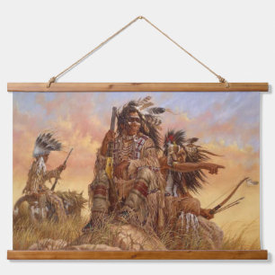 Tapisserie der amerikanischen Ureinwohner Wandteppich Mit Holzrahmen