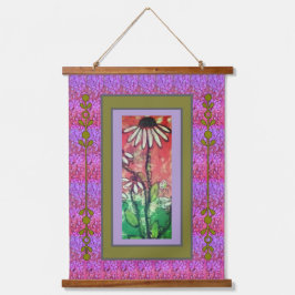 Tapisserie - Einfache Kegelblume Wandteppich Mit Holzrahmen