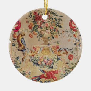 Tapisserie in der frühen Rokokoart mit strapwork Keramikornament