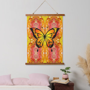 Tapisserie - Papillon  Wandteppich Mit Holzrahmen