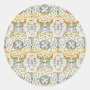 Tapisserie-Rosette II Runder Aufkleber
