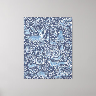 Tapisserie sieht groß, blau, weiß, Holz - Tierku Leinwanddruck