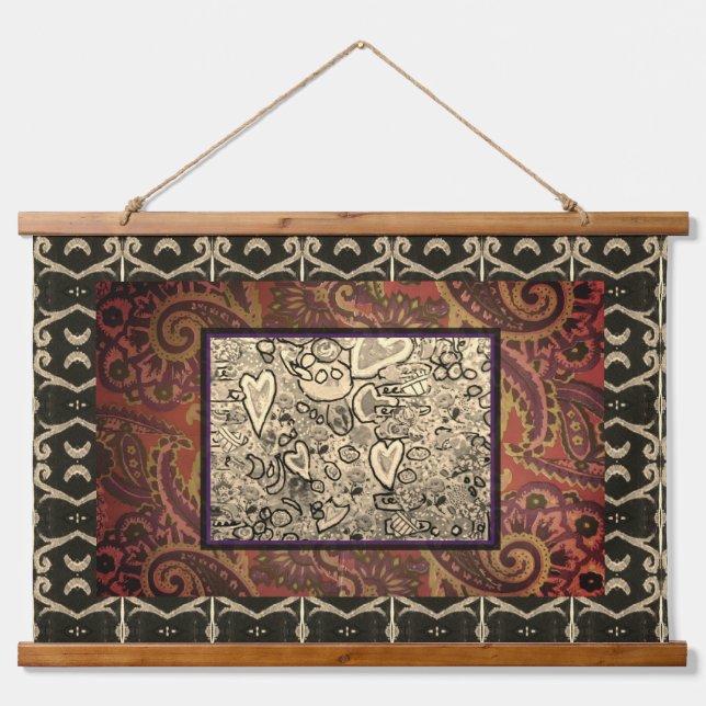 Tapisserie - Wirklich Abstrakt 2 Wandteppich Mit Holzrahmen (Vorne)