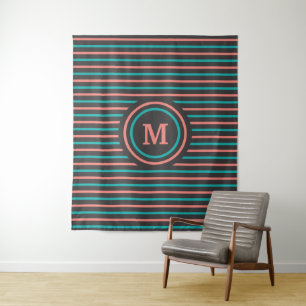 Tapisserien für benutzerdefinierte Monogramm Strei Wandteppich